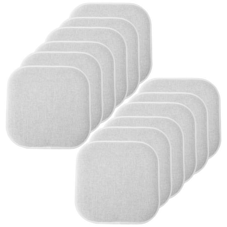 Alexis Memory Foam No Slip Back 16 x 16 Chair Pad Cushion 12 Pack - Gray-White