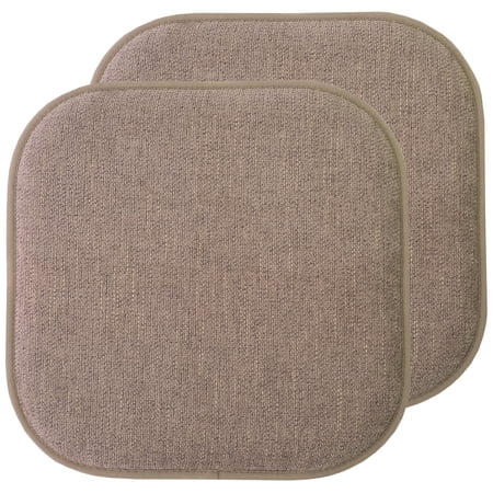 Alexis Memory Foam No Slip Back 16 x 16 Chair Pad Cushion 2 Pack - Chocolate