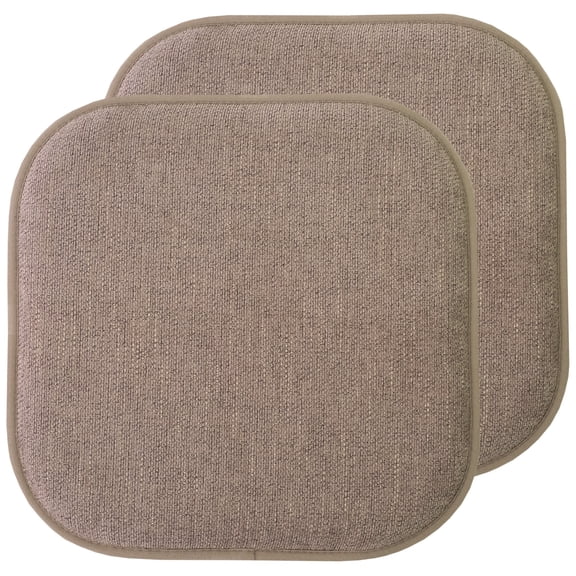 Alexis Memory Foam No Slip Back 16 x 16 Chair Pad Cushion 2 Pack - Chocolate
