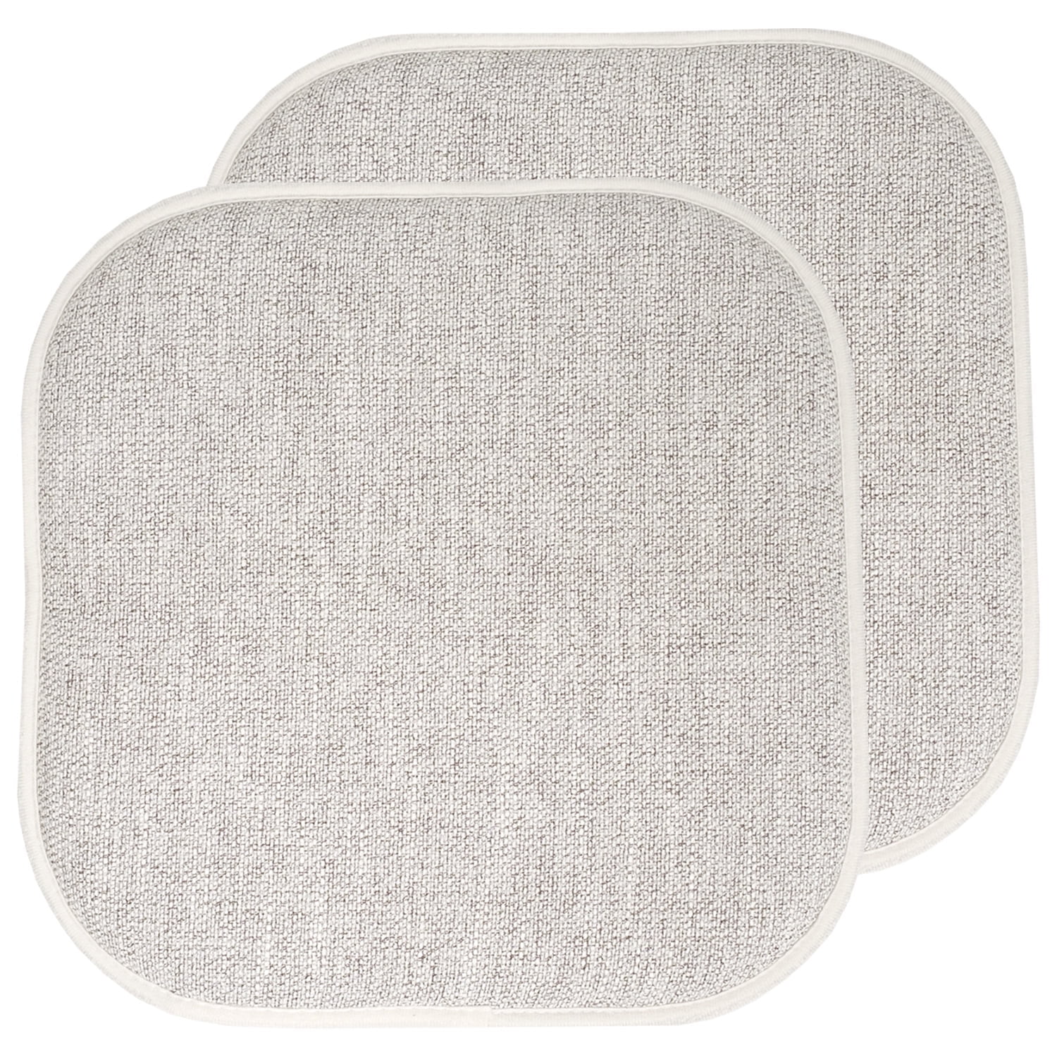 Alexis Cream and Gray Memory Foam Chair Cushion Set