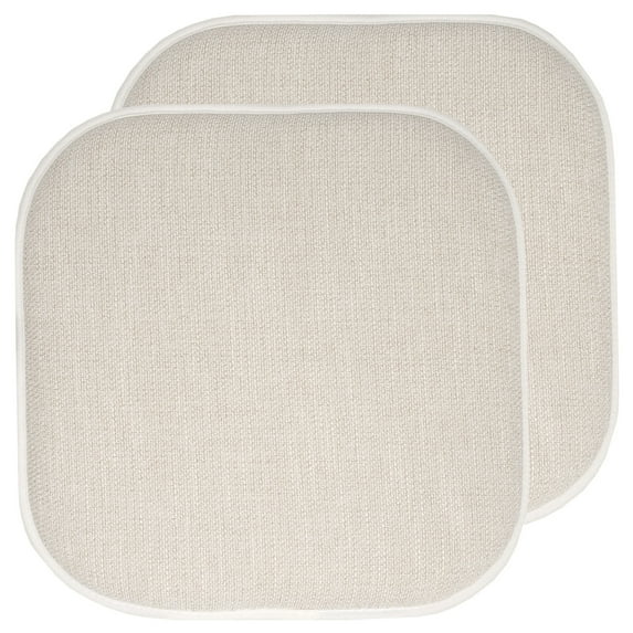 Alexis Memory Foam No Slip Back 16 x 16 Chair Pad Cushion 2 Pack - Linen-Beige