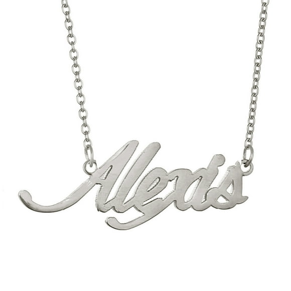 Alexis Name Necklace Script Initial Nameplate Stainless Steel Jewlery Graduation Gifts