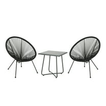 Alexis Outdoor Woven 3 Piece Chat Set