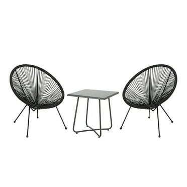 Alexis Outdoor Woven 3 Piece Chat Set