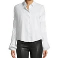 thumbnail image 1 of Alexis Womens Ruffle Sleeve Button Up Shirt, White, X-Small, 1 of 1