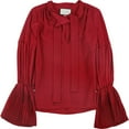 thumbnail image 1 of Alexis Womens Silk Tie Neck Pullover Blouse, Red, Medium, 1 of 2
