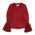thumbnail image 1 of Alexis Womens Silk Tie Neck Pullover Blouse, Red, Small, 1 of 2