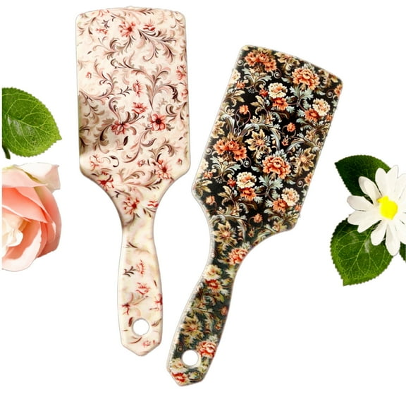 Alexki Light Floral Paddle Hair Brush - Detangling & Smoothing for Women, Men, Girls & Boys
