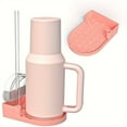 thumbnail image 1 of Alexki Silicone Tumbler Drain with Lid & Straw Storage - Pink, 1 of 9