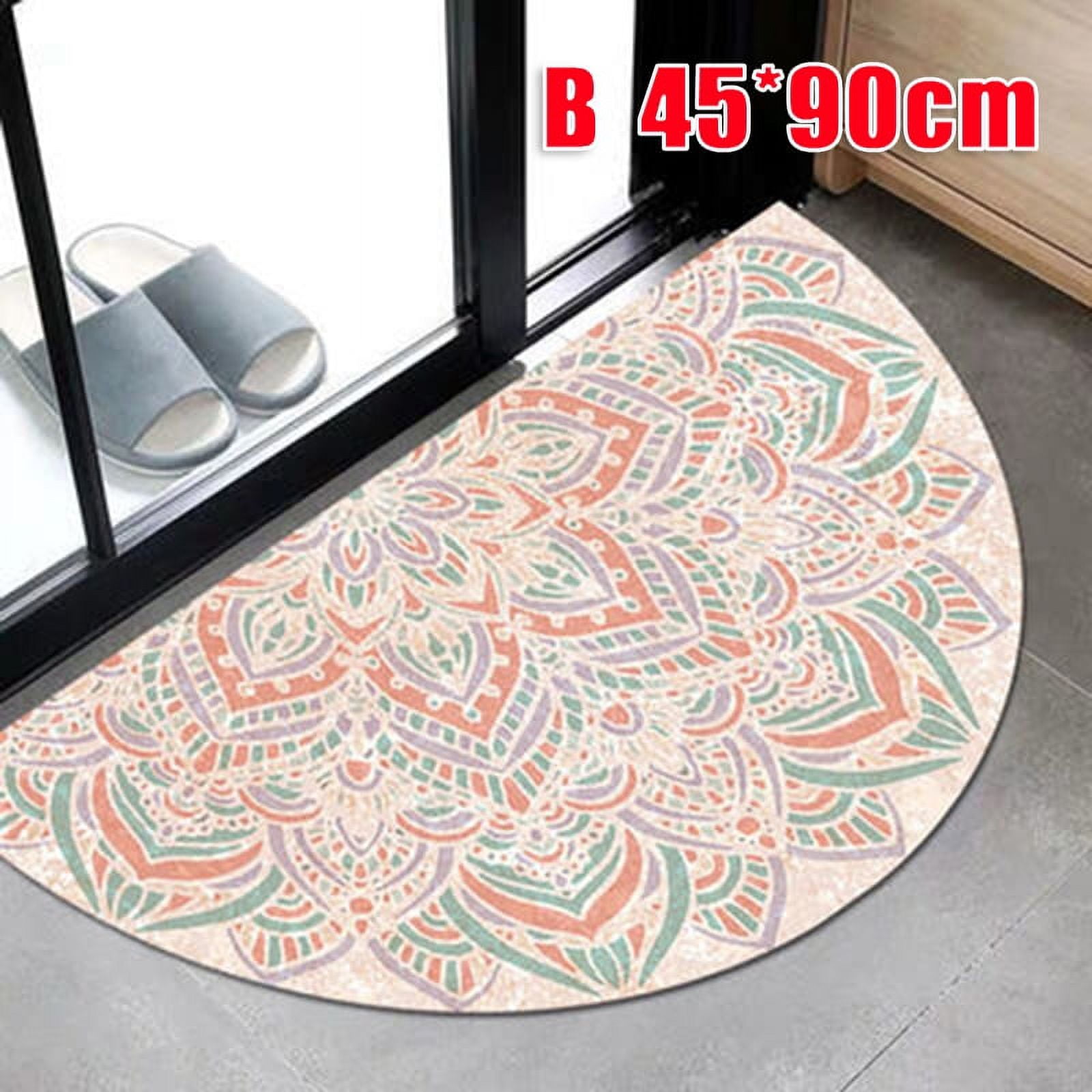 Alexsix Semicircular Floor Carpet Mat Half Round Entrance Door Rug Non