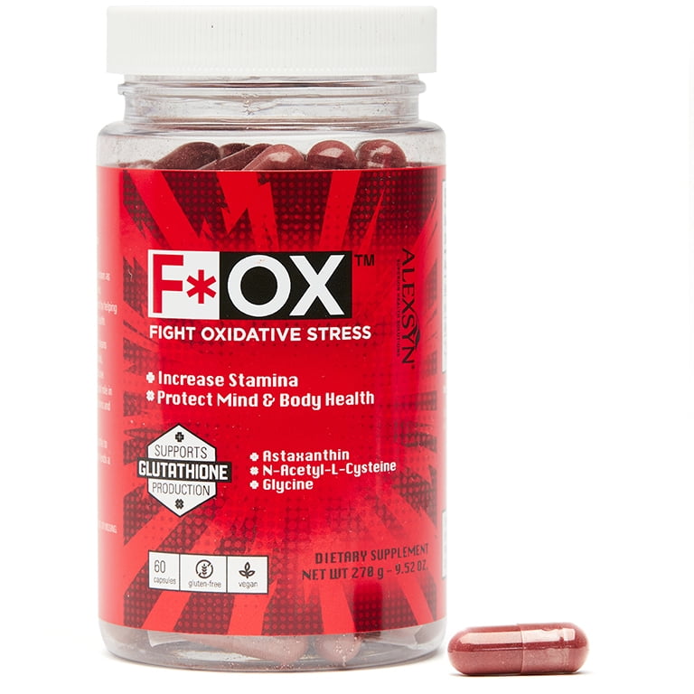 Alexsyn F*OX — Oxidative Stress Defense, for Better Immunity & Physical Stamina with Astaxanthin & NAC, 60 Capsules