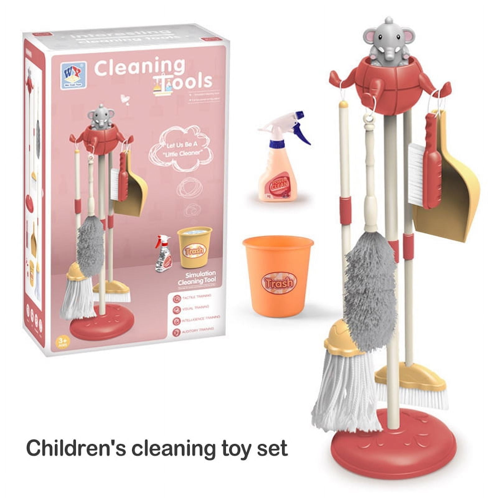 Boley Pretend Play Kids Cleaning Set - 8 Piece Toddler and Kid Toy Cleaning  Kit with Mop and Broom Toys for Kitchen Housekeeping