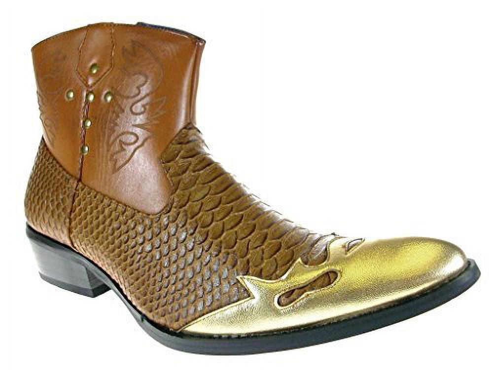 Alfa Men s M1794 Short Westren Cowboy Boots Faux Snake Skin Walmart