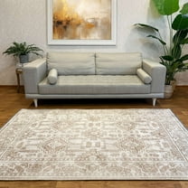 Alfa Rich 3x5 Afghan Style Beige Cream Washable Woven Cotton Runner Rugs