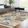 thumbnail image 1 of Alfa Rich 3x5 Area Rugs, Ultra-Thin Boho Blue Teal Beige Cream Rug, Non-Slip Machine Washable, Easy Clean, Pet Friendly Runner Rugs, Laundry Rugs, 1 of 6