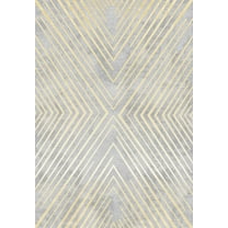 Alfa Rich 3x5 Area Rugs, Ultra-Thin Geometric Grey Gold Rug, Non-Slip Machine Washable, Easy Clean, Pet Friendly Runner Rugs, Laundry Rugs