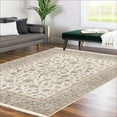 thumbnail image 1 of Alfa Rich 3x5 Area Rugs, Ultra-Thin, Oriental, Teal and Cream Rug, Non-Slip, Machine Washable, Easy Clean, Pet Friendly Laundry Rug, 1 of 6