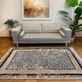 thumbnail image 1 of Alfa Rich 3x5 Cheetah Leopard Animal Pattern Beige Black Washable Woven Cotton Reversible Runner Rugs, 1 of 4