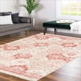 thumbnail image 1 of Alfa Rich 4x6 Area Rugs, Ultra-Thin Boho Pink Cream Rug, Non-Slip Machine Washable, Easy Clean, Pet Friendly Rugs, 1 of 6