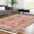 thumbnail image 1 of Alfa Rich 4x6 Area Rugs, Ultra-Thin Oriental Light Red Rug, Non-Slip Machine Washable, Easy Clean, Pet Friendly Rugs, 1 of 6