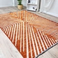 thumbnail image 1 of Alfa Rich 7x10 Geometric Pattern Burnt Orange Cream Washable Woven Cotton Area Rugs, 1 of 4
