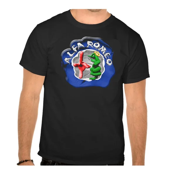 Alfa Romeo Auto Logo Fingerbild schwarz T-Shirt -873