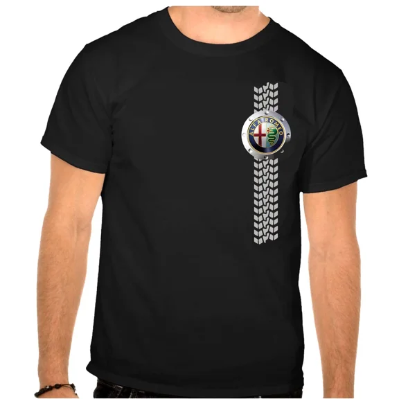 Alfa Romeo Auto Logo Schwarz T-SHIRT -737