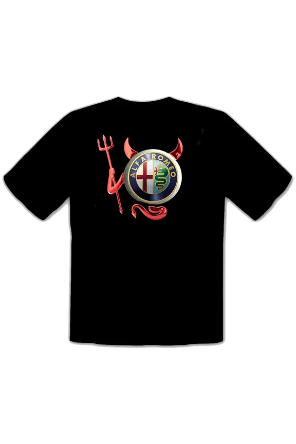 Alfa Romeo Devil Teufel Auto Logo Schwarz T-SHIRT -204