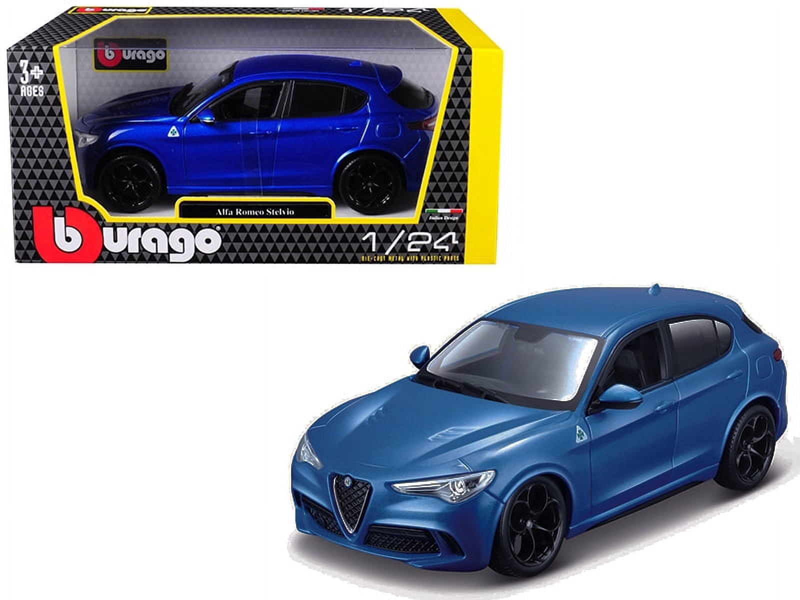 New Alfa Romeo Stelvio Quadrifoglio 1/24 Scale Blue Diecast Model