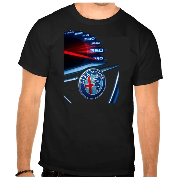 Alfa Romeo Tachometer Auto Logo schwarz T-Shirt -1329