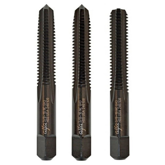 Alfa Tools HTS80031 1/4-28 Hss Black Oxide Alfa Hand Tap Set Made In USA,