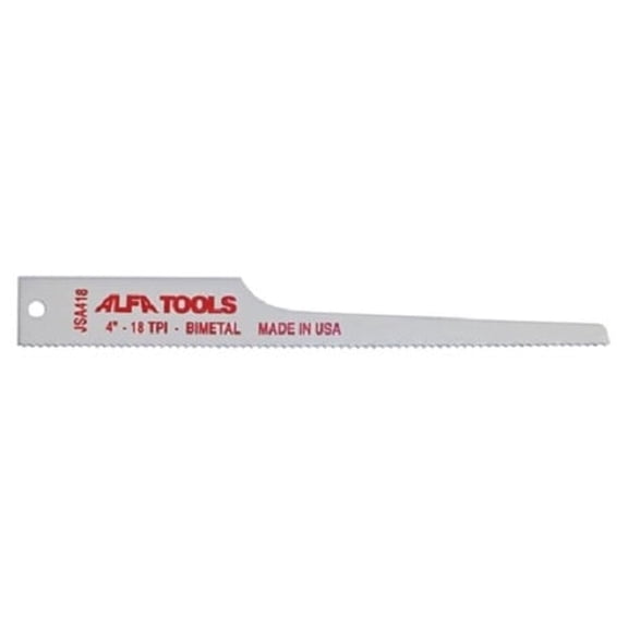 Alfa Tools JSA418P Bi-Metal 4" 18Tpi Air Saw Blade, 5 Per Tube