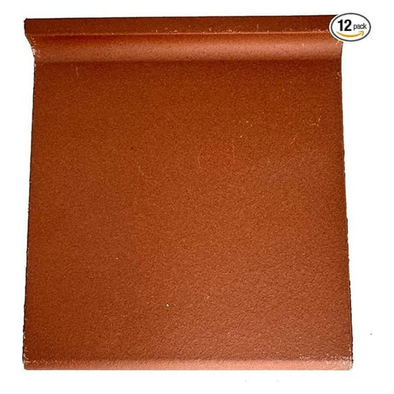 Alfagres 6x6 Colonial Red Quarry Cove Base Tile, Matte Non-Slip Ceramic for Wall & Floor, Indoor & Outdoor Use, Heavy-Duty Durable Design – Pack of 12 Tiles