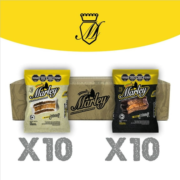 Alfajores Marley Mixto 75g - Caja (20 Unidades)