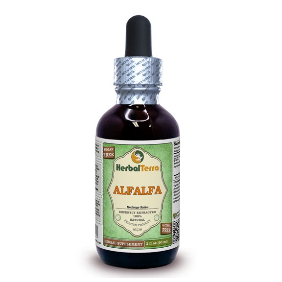 Alfalfa Dry Sprouting Seed KETO Friendly Alcohol-Free Absolutely Natural Expertly Extracted by Trusted HerbalTerra Brand Liquid Extract. Proudly made in USA. Glycerite 2 Fl.Oz