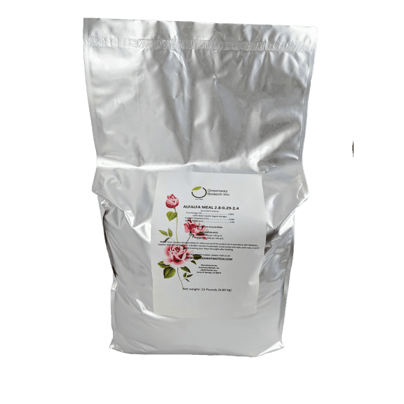 Alfalfa Meal Fertilizer 2.80-0.29-2.40 Rose Fertilizer 15 Pounds