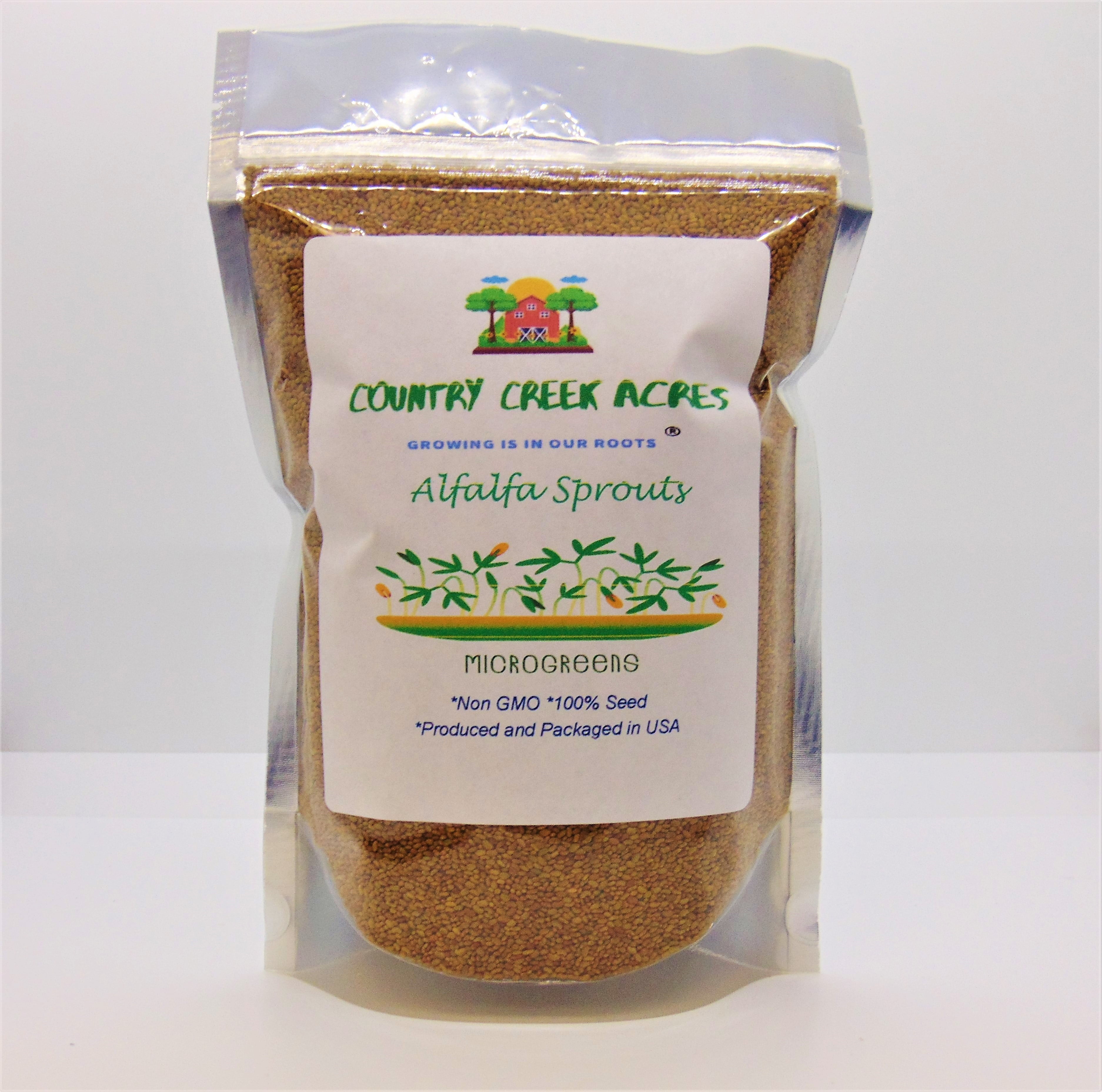 Ediably Sprouts Alfalfa Sprouting Seed, Non GMO - 16 Oz -Country Creek Acres Brand ...