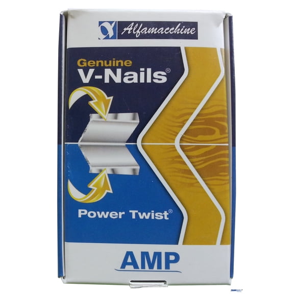 Alfamacchine AMP Genuine Power Twist V-Nail Joint Fasteners, 10mm ( 3/8") for HDF (Hard Fiberboard) - Pack of 2400