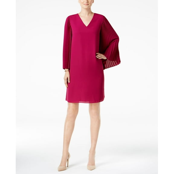 Alfani Accordion Sleeve Dress Magenta 2