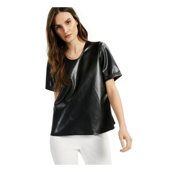 Alfani BLACK Women's Cuffed Scoop Neck Top, US X-Large