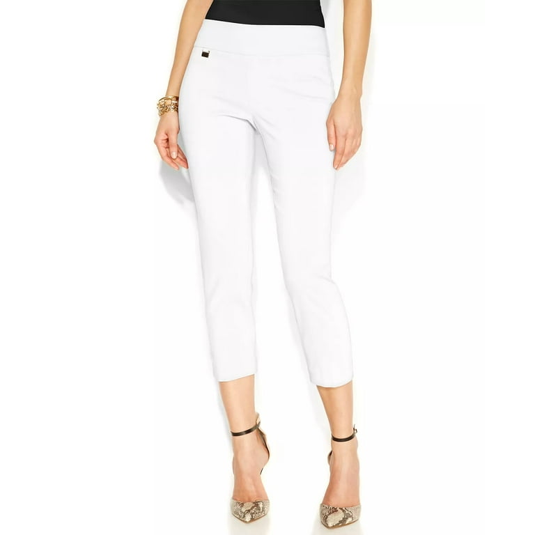 Alfani BRIGHT WHITE Women's Essential Capri Pull-on Tummy-Control Pants, US  4 