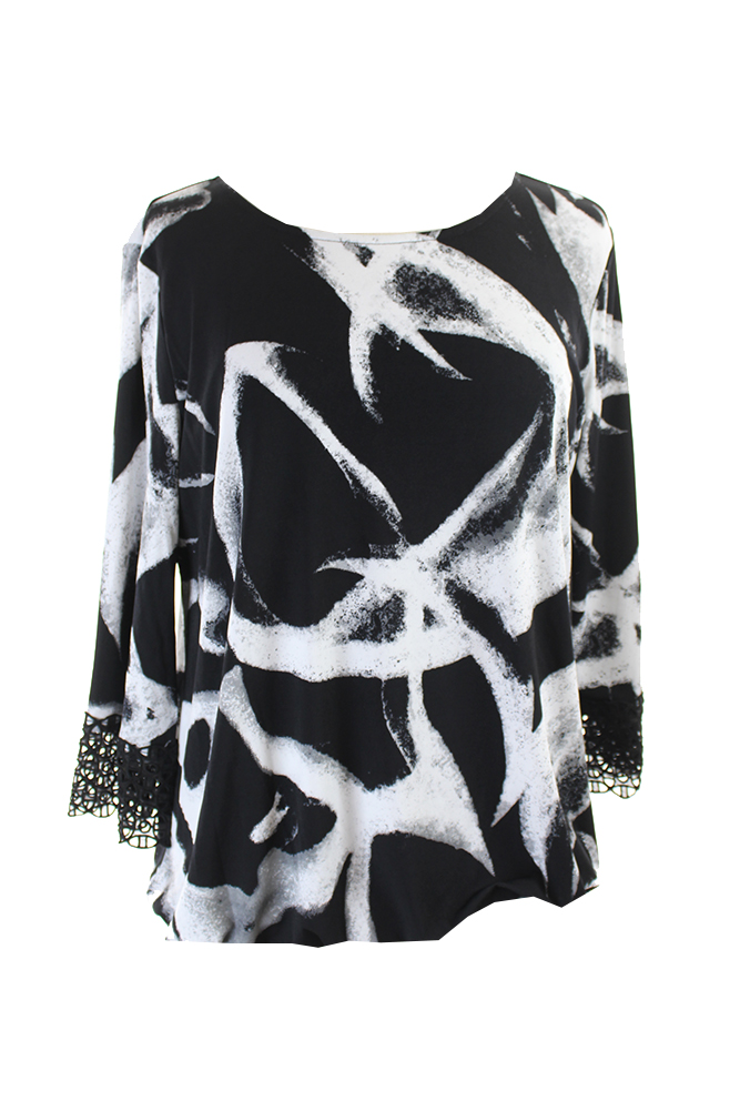 alfani black and white top