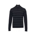 thumbnail image 1 of Alfani Black Striped Half Zip Sweater , Size Small, 1 of 4