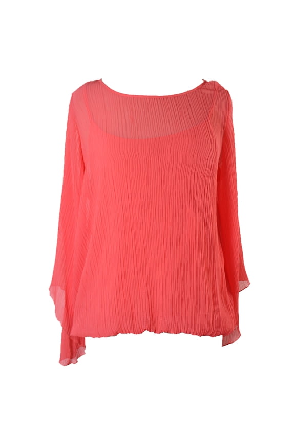 Coral Crinkle Blouson Top M