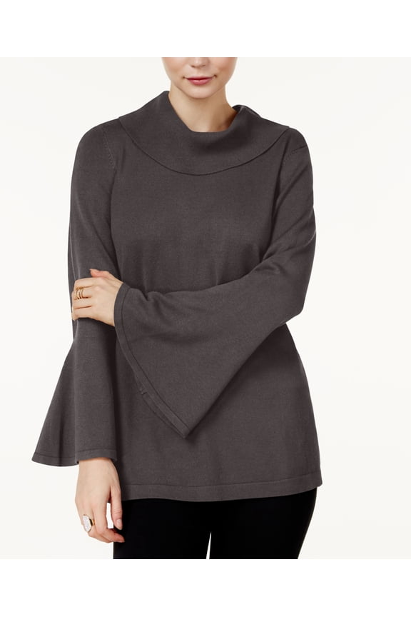Cowl Neck Bell Sleeve Sweater Stadium Grey M
