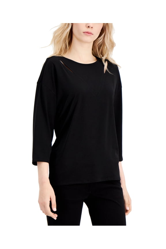Cut Out Detail Top Deep Black XL