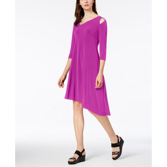Alfani Cutout Asymmetrical Dress Modern Berry 8