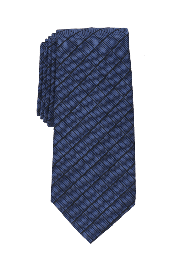 DARK NAVY Men's Vendetta Grid Silk Blend Slim Tie, O/S