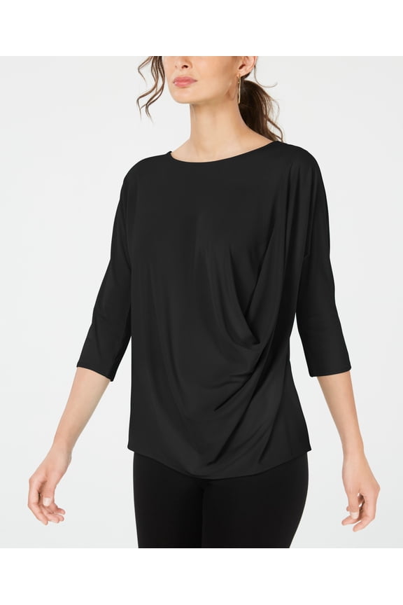 Draped Front Top Deep Black XXL