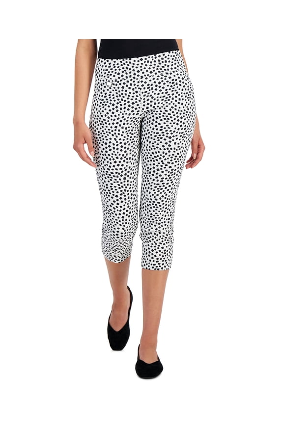 Essential Printed Capri Pull On With Tummy Control Calla Lily Cream 18